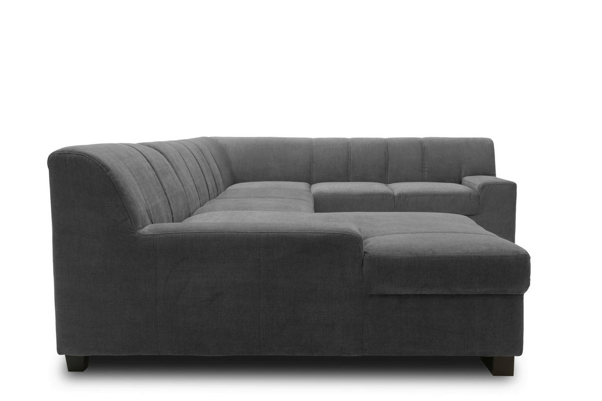 WOHNLANDSCHAFT Anthrazit Webstoff  - Wengefarben/Anthrazit, Design, Holz/Textil (153/328/212cm) - MID.YOU