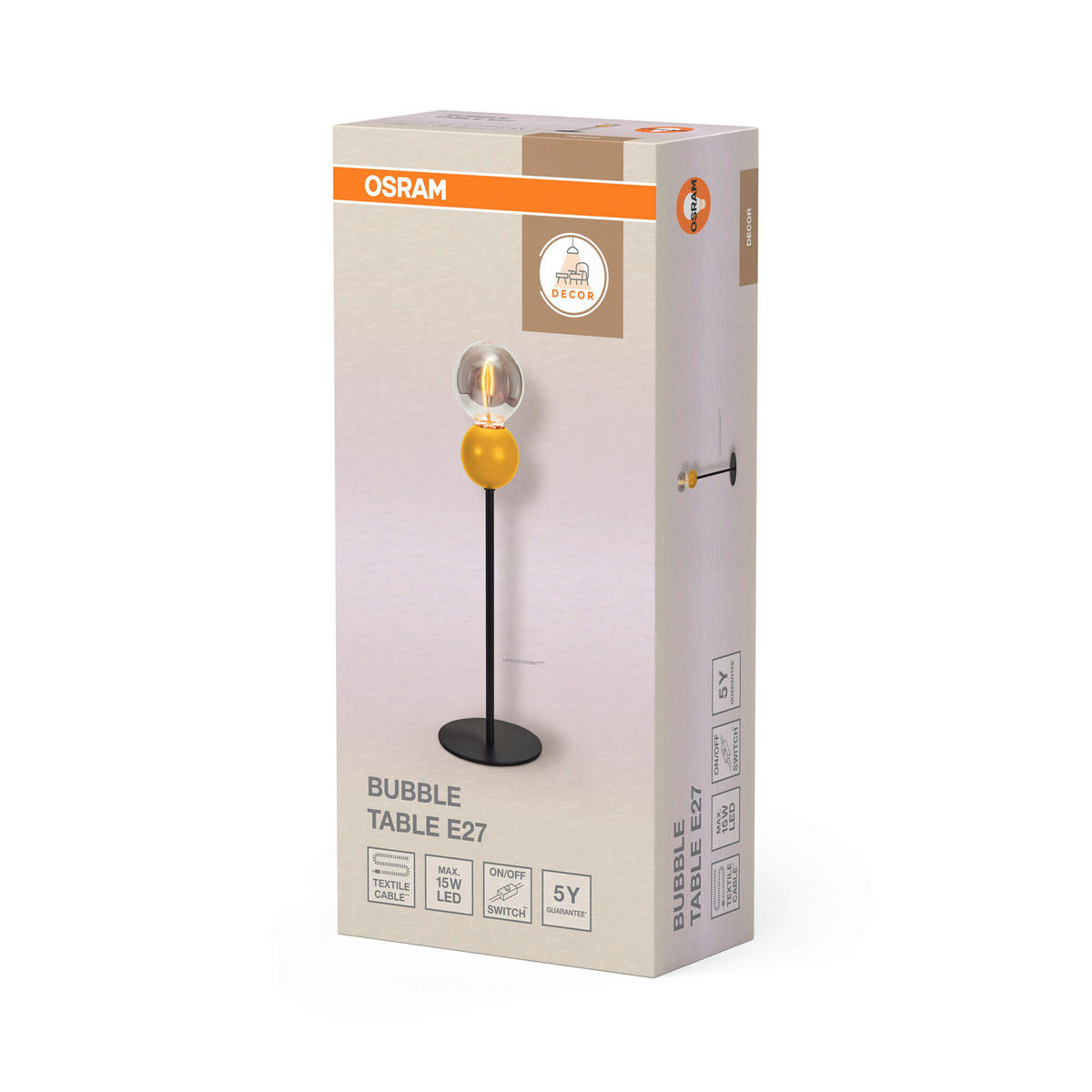 TISCHLEUCHTE 15/40 cm   - Gelb, Design, Metall (15/40cm) - Osram