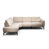ECKSOFA in Chenille Sandfarben  193/256 cm  - Sandfarben/Schwarz, Design, Textil/Metall (193/256cm) - SENSOO