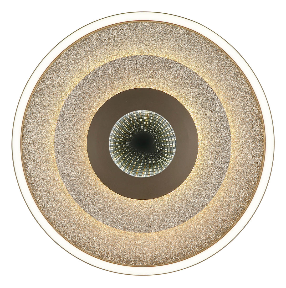 LED-DECKENLEUCHTE Miles 40/7,3 cm  - Champagner/Goldfarben, Design, Kunststoff/Metall (40/7,3cm) - Globo