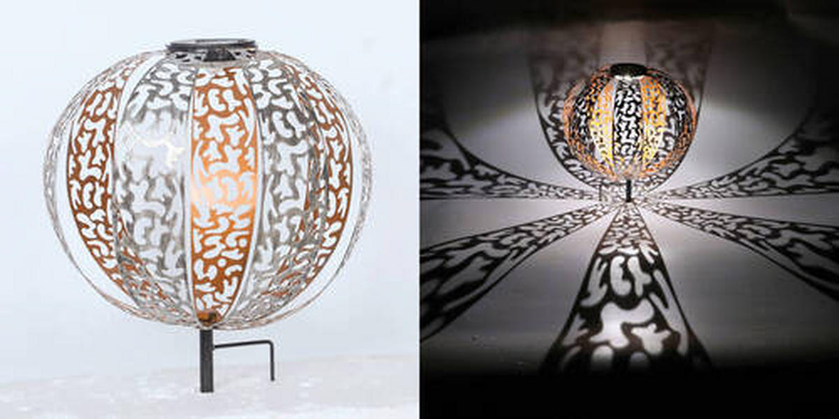 SOLCELLSLAMPA - silver/svart, Design, metall (30/41,0cm) - Globo