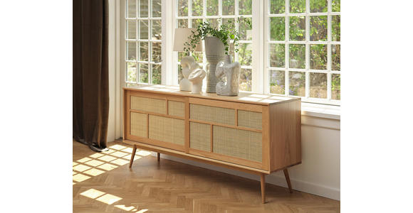 SIDEBOARD furniert Eichefarben, Naturfarben  - Eichefarben/Naturfarben, Trend, Naturmaterialien/Holzwerkstoff (180/79/45cm) - Carryhome