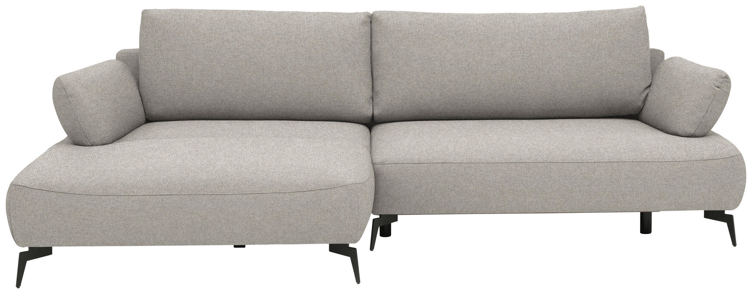 ECKSOFA COLORADO in Struktur Taupe  - Taupe/Schwarz, Design, Textil/Metall (186/284cm) - Lomoco