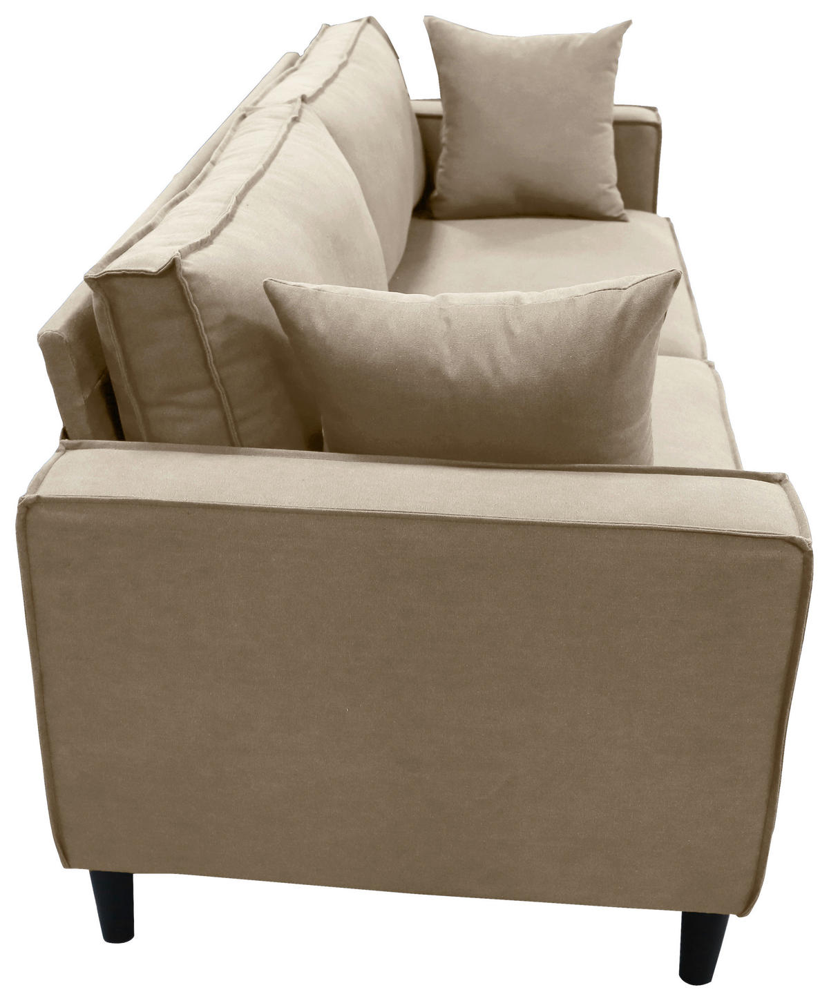 3-SED,  bež tekstil  - črna/bež, Basics, tekstil/les (198,5/84/83cm) - P & B