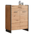 SCHUHSCHRANK in 87,1/108,5/41,3 cm - Eiche Artisan/Grau, Trend, Holzwerkstoff/Kunststoff (87,1/108,5/41,3cm) - Hom`in