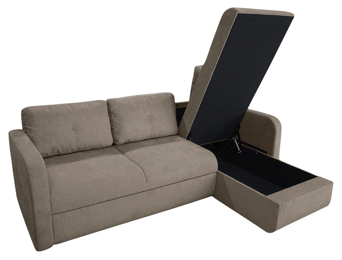 KUTNA GARNITURA tekstil  taupe   - crna/taupe, Trend, tekstil/plastika (214/144cm) - Livetastic