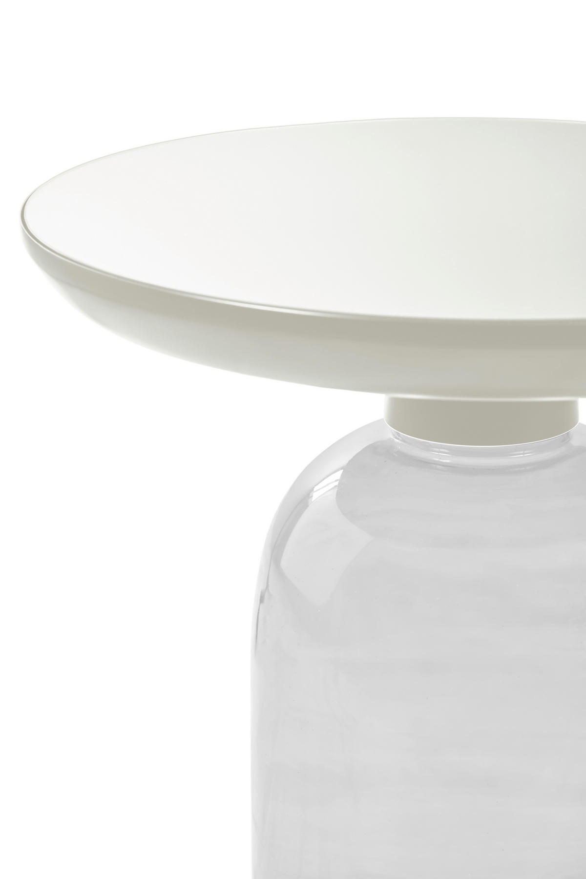 BEISTELLTISCH 50/50/56 cm Hellgrau, Transparent rund  - Transparent/Hellgrau, Design, Glas/Metall (50/50/56cm) - Livetastic