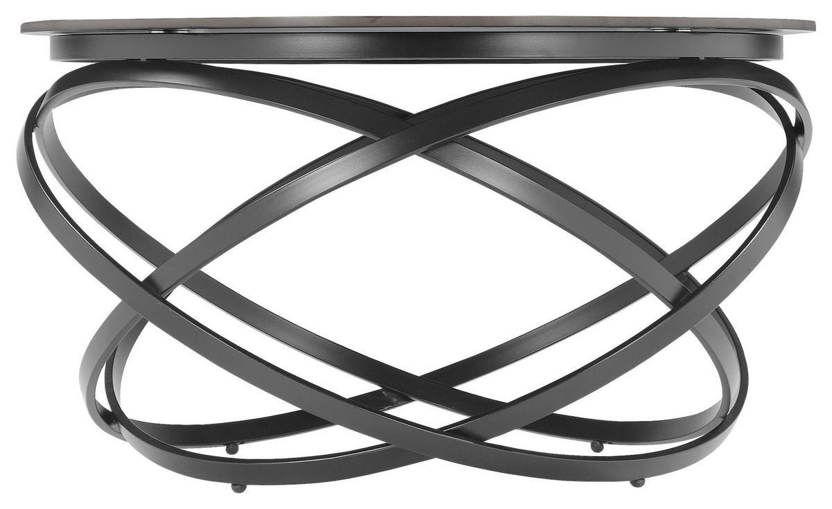 COUCHTISCH 80/80/45 cm rund Grau, Schwarz  - Schwarz/Grau, Design, Keramik/Metall (80/80/45cm) - Stylife