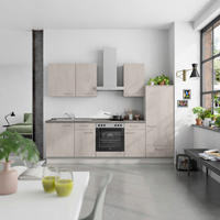 KÜCHENBLOCK Riva 270 cm  in Grau, Schieferfarben  - Schieferfarben/Edelstahlfarben, MODERN, Holzwerkstoff/Metall (270cm) - Nobilia