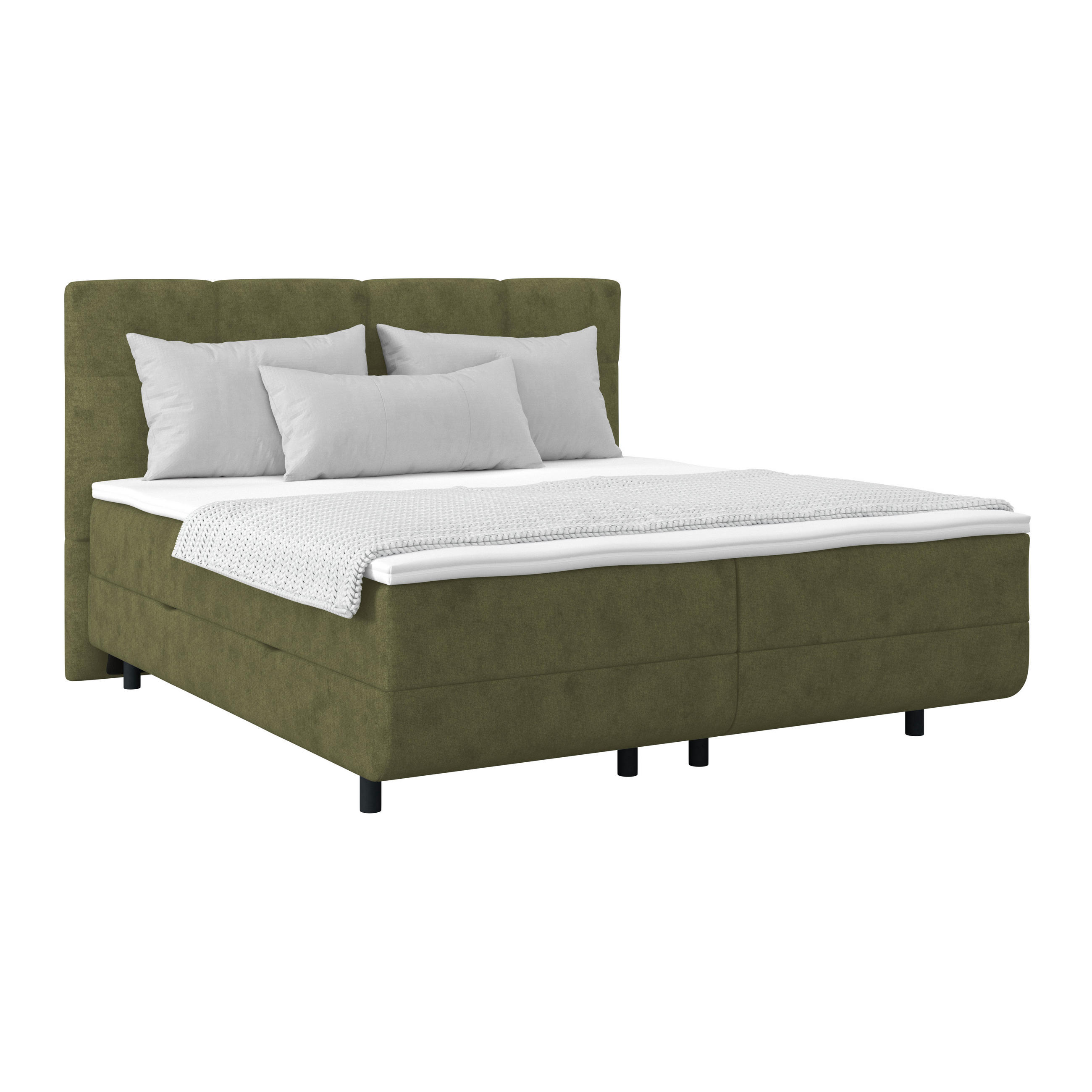 Polsterbett Mit Bettkasten 180x200 Cm London Olivgrün
