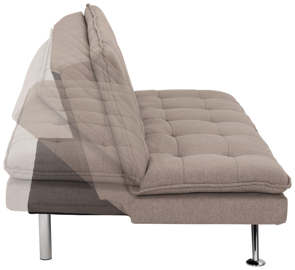 BÄDDSOFFA i linneimitation brun  - brun/silver, Basics, metall/textil (194/87/102cm) - MID.YOU