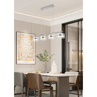 LAMPĂ SUSPENDATĂ CU LED 93/18/120 cm  - culoare crom, Design, plastic/sticlă (93/18/120cm) - Ambiente