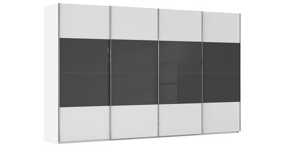 SCHWEBETÜRENSCHRANK  in Schwarz, Weiß  - Chromfarben/Schwarz, KONVENTIONELL, Glas/Holzwerkstoff (361/223/68cm) - Novel