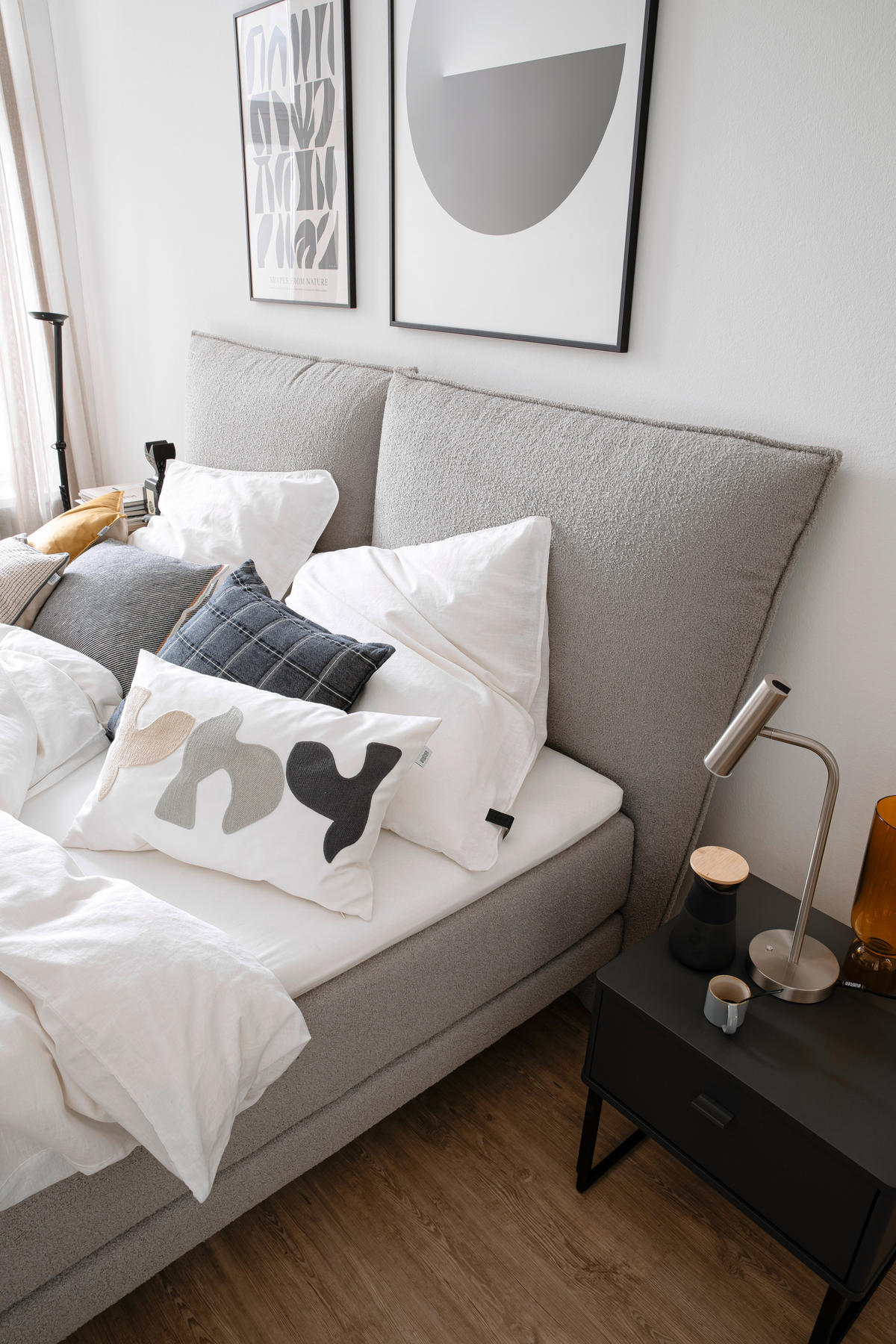 BOXSPRINGBETT 180/200 cm  in Grau  - Schwarz/Grau, KONVENTIONELL, Holz/Holzwerkstoff (180/200cm) - Schöner Wohnen