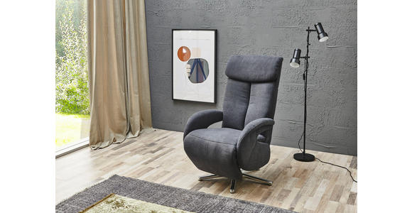 RELAXSESSEL in Textil Dunkelgrau - Chromfarben/Dunkelgrau, Design, Textil/Metall (74/112/84cm) - Cantus