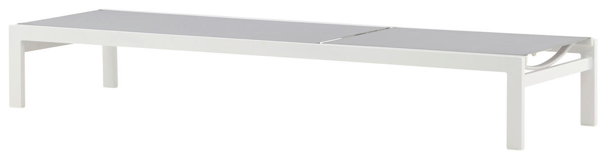 SONNENLIEGE 60/30/195 cm  - Weiß/Grau, KONVENTIONELL, Metall (60/30/195cm) - Gardenson