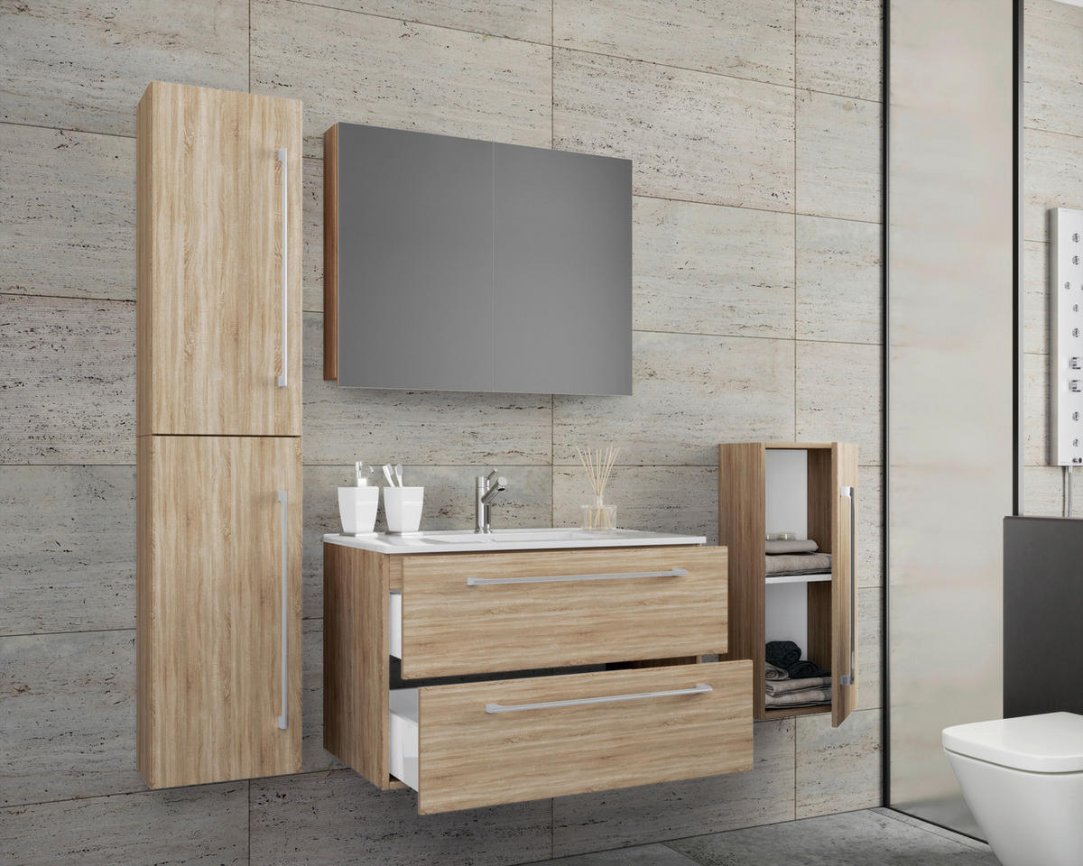 BADEZIMMER  in 127 cm  - Weiß/Grau, MODERN, Keramik/Holzwerkstoff (127cm) - MID.YOU