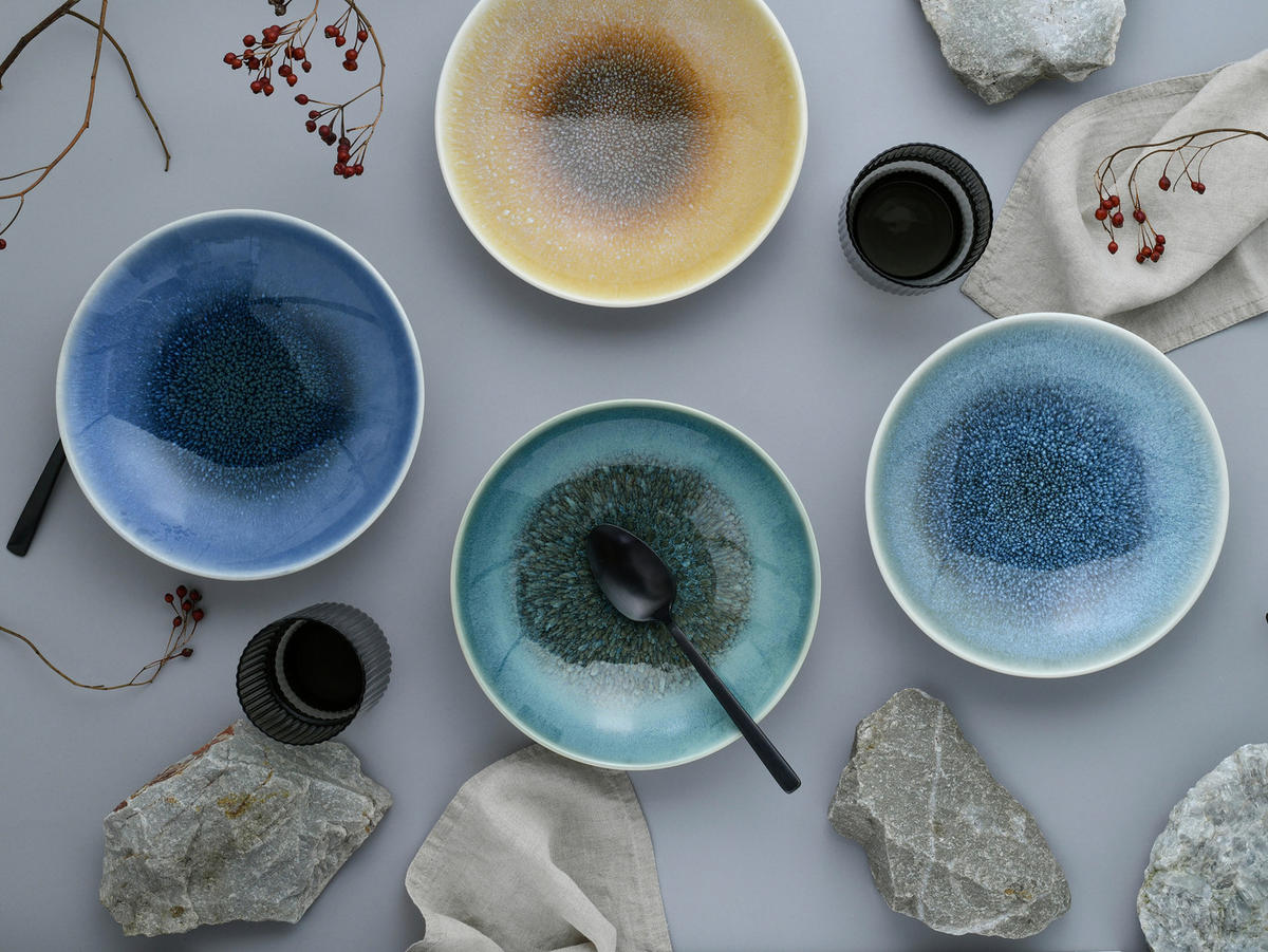SCHÜSSELSET 4-teilig Caldera Mix   - Türkis/Bernsteinfarben, Basics, Keramik (22,5/6cm) - Creatable