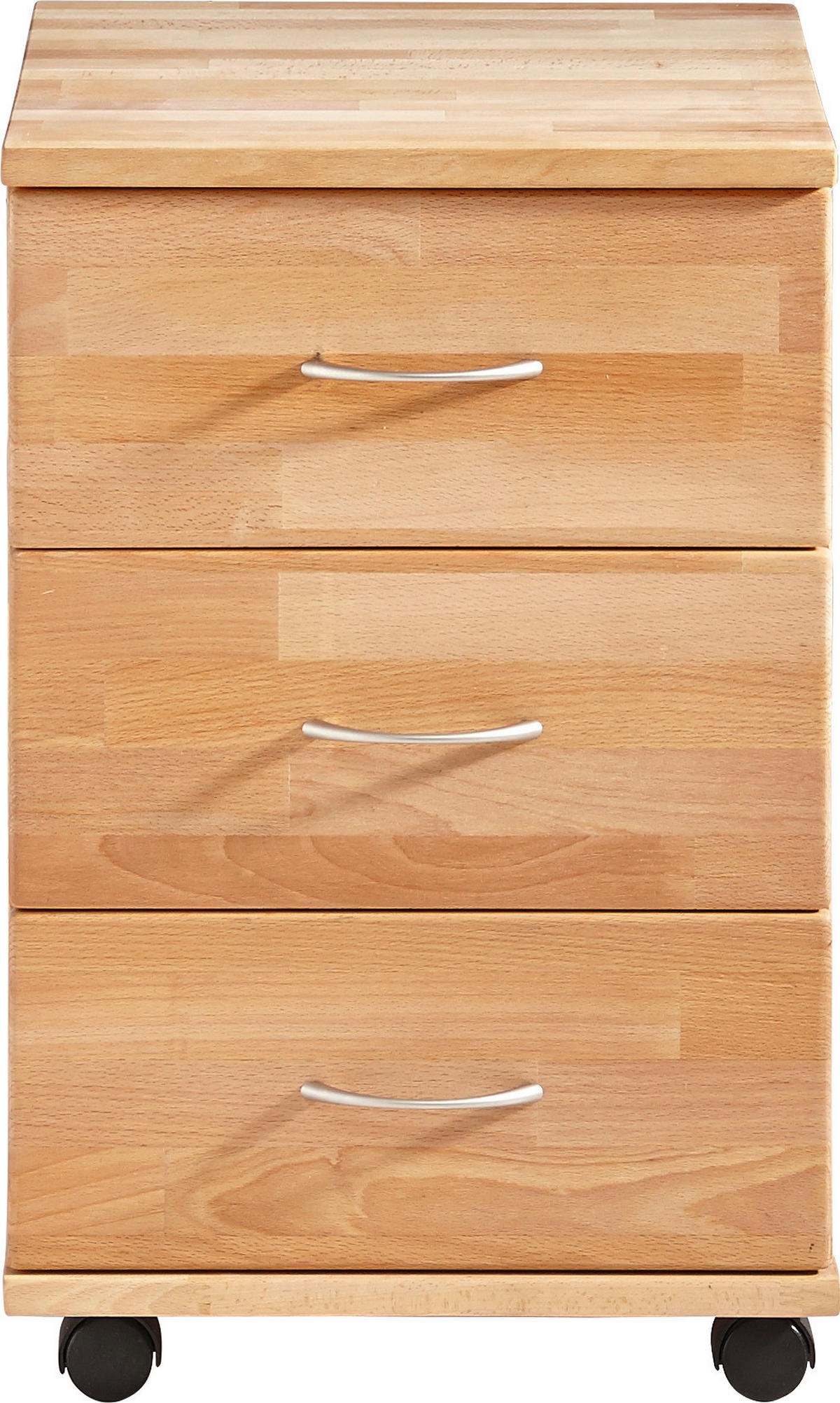 ROLLCONTAINER Kernbuche massiv Kernbuche  - Zinkfarben/Kernbuche, Design, Holz/Kunststoff (38/59/47cm) - Carryhome