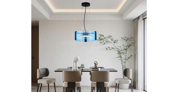 LED-HÄNGELEUCHTE 40/120 cm - Transparent/Schwarz, Design, Kunststoff/Metall (40/120cm) - Novel