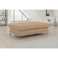 HOCKER COSTELLO E Echtleder Cappuccino  - Schwarz/Cappuccino, Basics, Leder/Metall (133/47/72cm) - Sit & More
