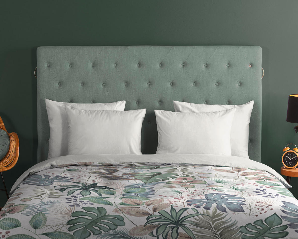 WENDEBETTWÄSCHE Good Morning Renforcé 140/200 cm  - Salbeigrün/Multicolor, Design, Textil (140/200cm)