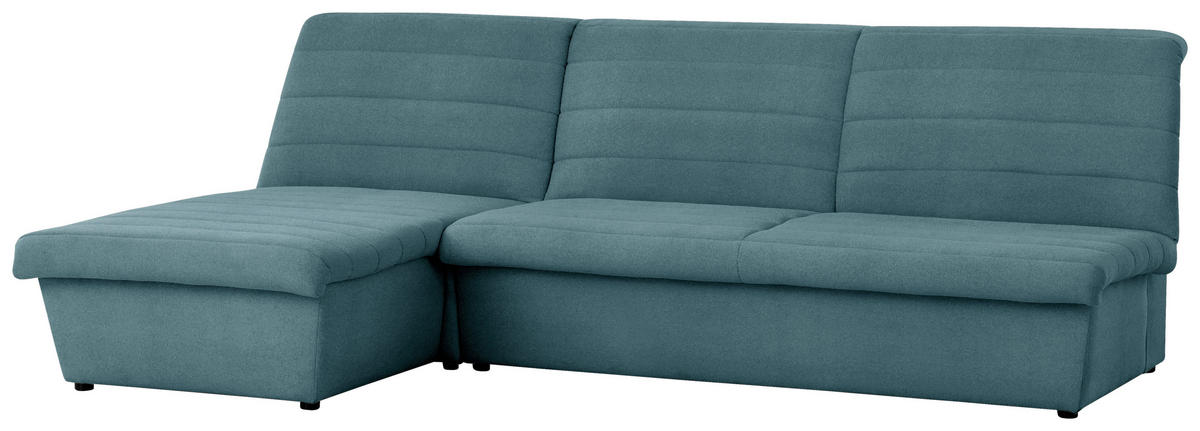 ECKSOFA Looks VIII Petrol Webstoff  - Petrol/Schwarz, Design, Kunststoff/Textil (168/274cm) - LOOKS by W.Joop