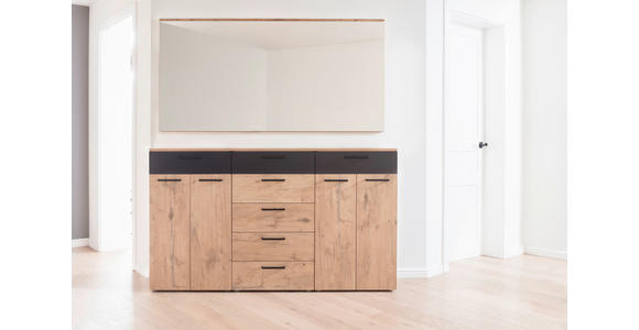 GARDEROBE 2-teilig in 180/195/38 cm - Eichefarben/Anthrazit, KONVENTIONELL, Holzwerkstoff (180/195/38cm) - Moderano