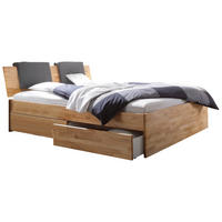 STAURAUMBETT 140/200 cm  in Buchefarben  - Buchefarben/Schwarz, Design, Holz (140/200cm) - Hasena