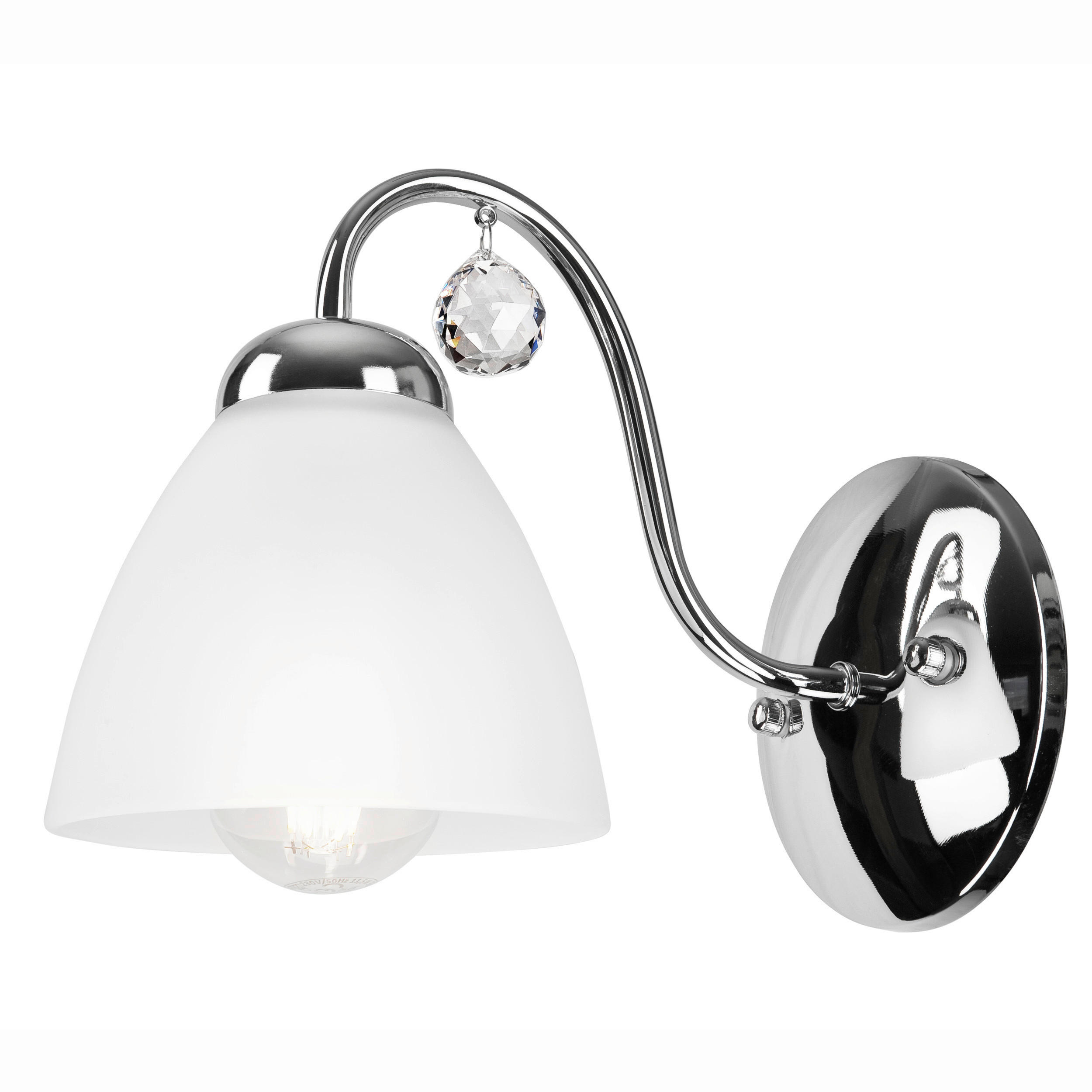 WANDLEUCHTE 20/14 cm   - Chromfarben, Design, Glas (20/14cm)