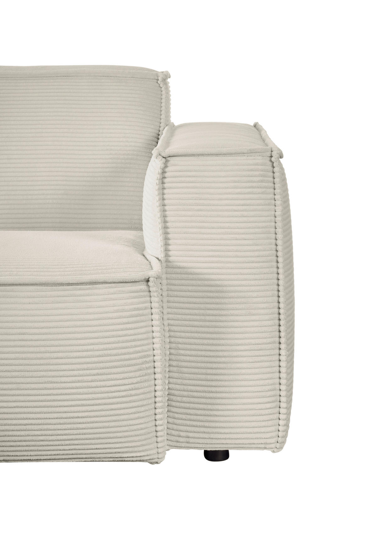 ECKSOFA in Cord Creme  - Creme/Schwarz, Konventionell, Kunststoff/Textil (224/254cm) - Hom`in