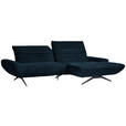 ECKSOFA  in Teddystoff Dunkelblau  280/170-195 cm  - Schwarz/Dunkelblau, Design, Textil/Metall (280/170-195cm) - Dieter Knoll