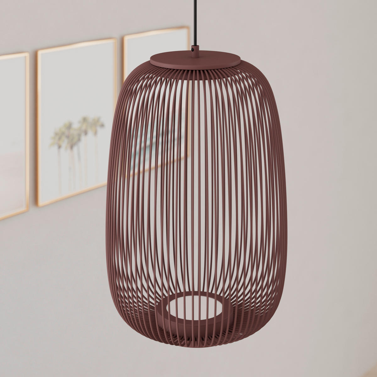 LED-HÄNGELEUCHTE Cage 22,5/50-150 cm  - Braun, Design, Kunststoff/Metall (22,5/50-150cm) - Dieter Knoll