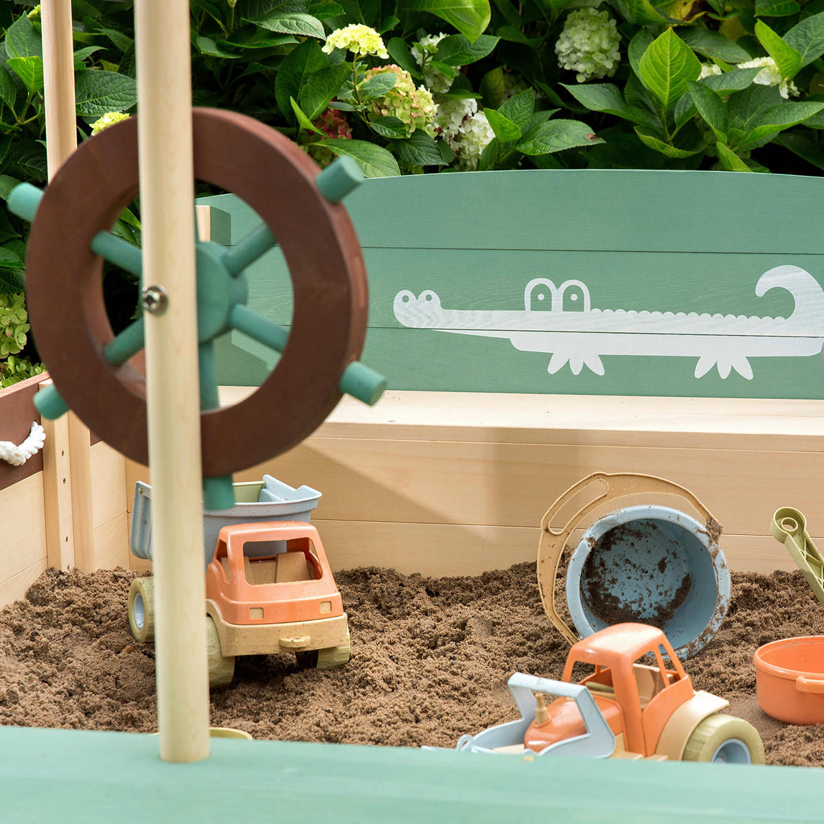 SANDKASTEN 195/110/120 cm  - Braun/Naturfarben, Basics, Holz (195/110/120cm) - MUDDY BUDDY