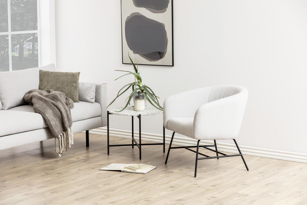 COCKTAILSESSEL Velours Hellgrau  - Hellgrau/Schwarz, Design, Textil/Metall (72/76/67cm) - Ambia Home