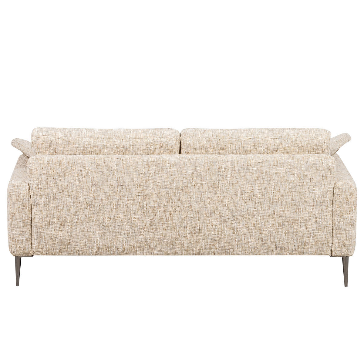 3-SITZER-SOFA Webstoff Beige  - Beige/Schwarzchrom, Design, Textil/Metall (187/85/92cm) - Livetastic