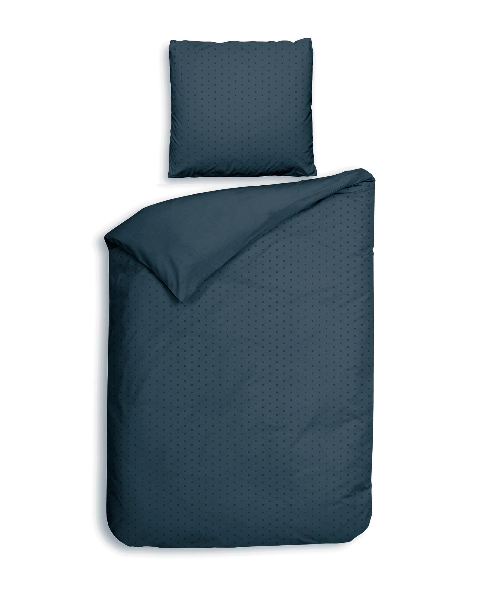 BETTWÄSCHE Punto Makosatin 155/220 cm  - Dunkelblau, Basics, Textil (155/220cm)