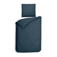 BETTWÄSCHE Punto Makosatin 155/220 cm  - Dunkelblau, Basics, Textil (155/220cm)