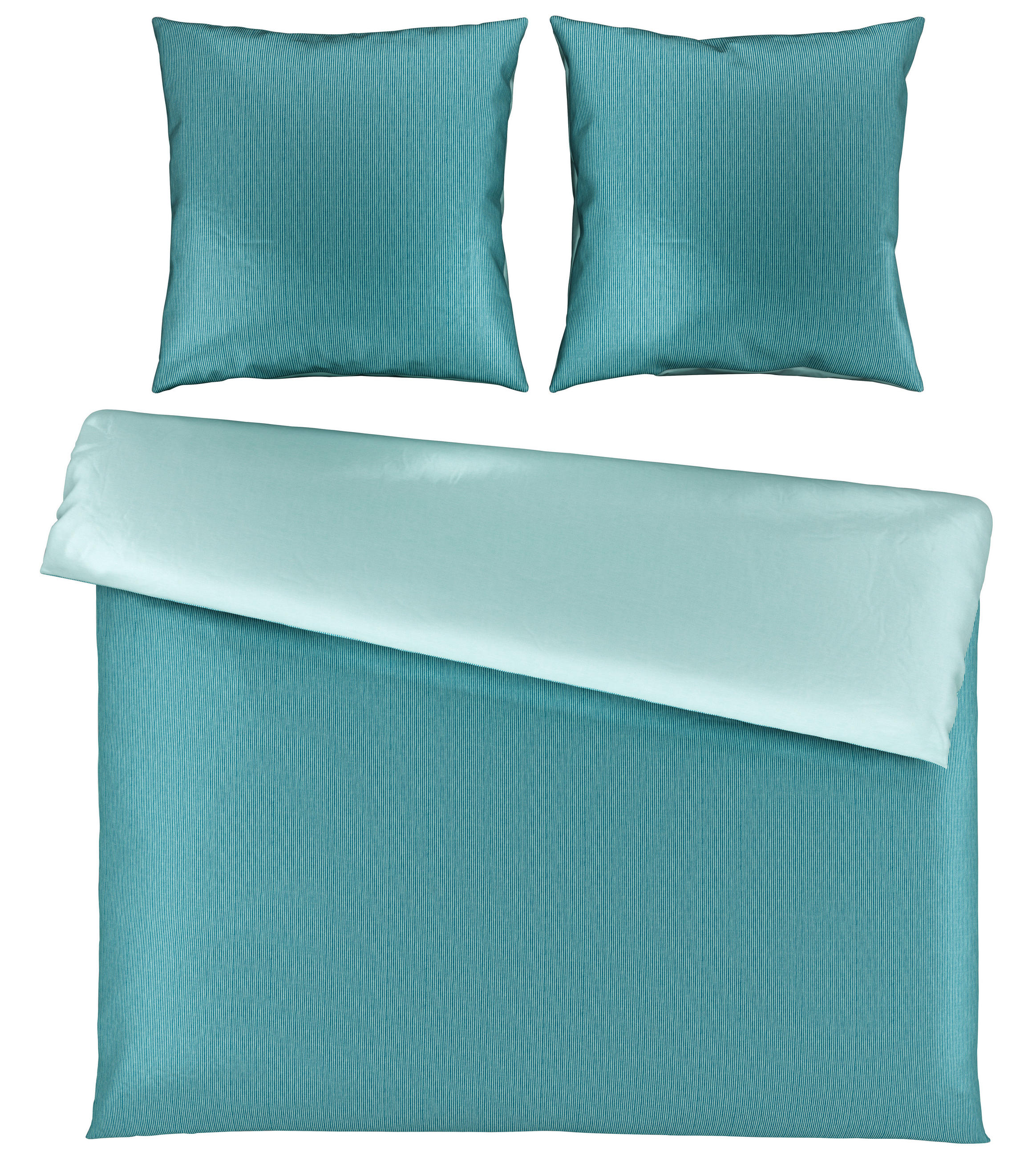 WENDEBETTWÄSCHE Satin 200/200 cm - Petrol, Basics, Textil (200/200cm) - Bio:Vio