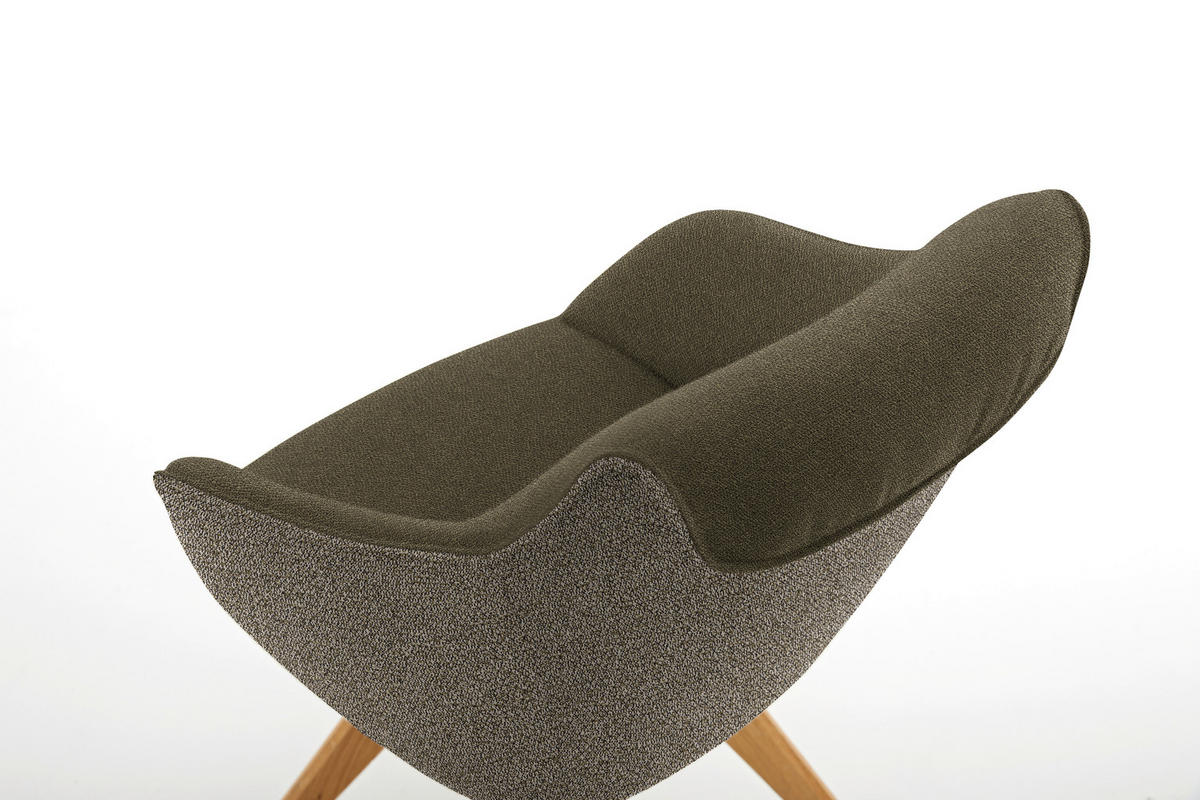 ARMLEHNSTUHL  in Flachgewebe  - Eichefarben/Olivgrün, Design, Holz/Textil (60/84/68cm) - Koinor