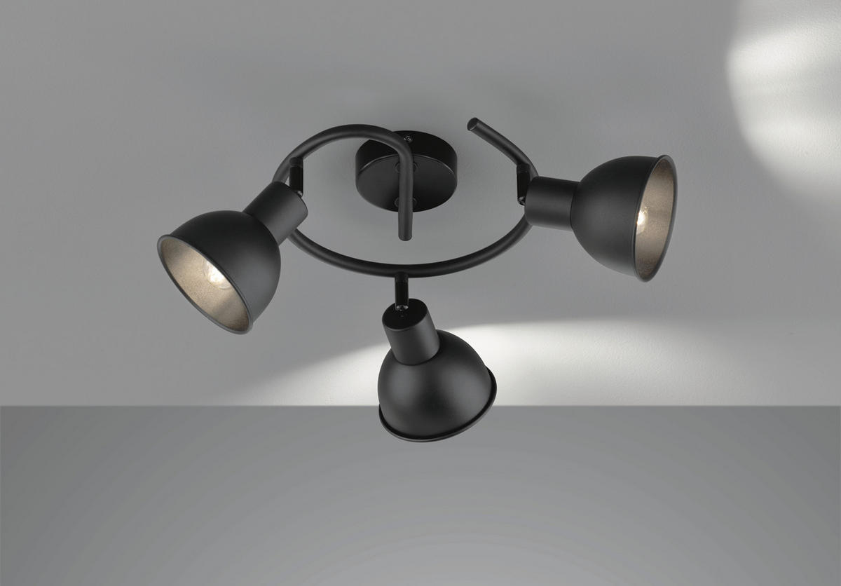 DECKENSTRAHLER - Schwarz, Design, Metall (35,00/17cm) - Fischer & Honsel