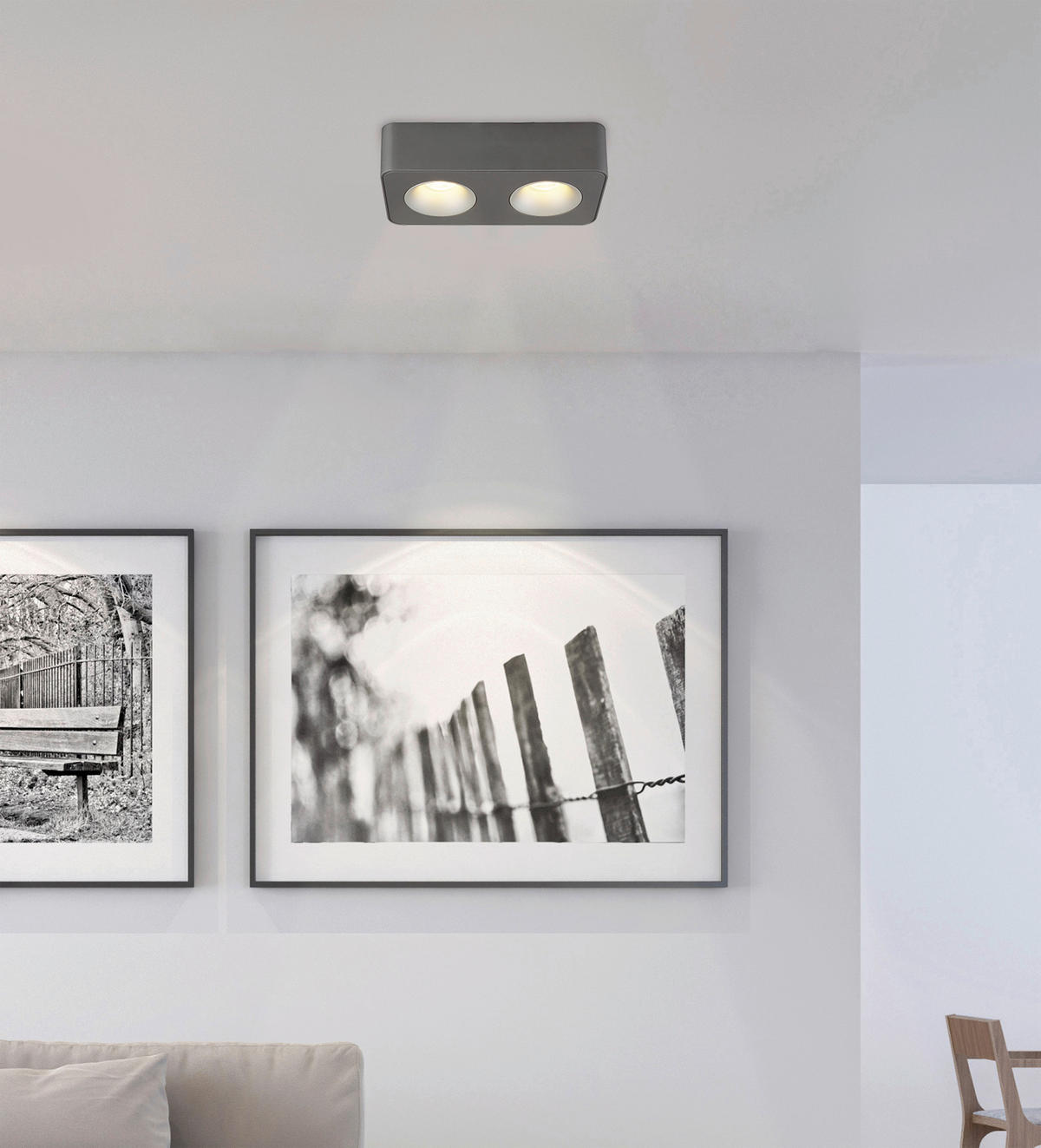 LED ZÁŘIČ, 22,4/11.7/5,5 cm - čiré/tmavě šedá, Design, kov/plast (22,4/11.7/5,5cm) - Globo