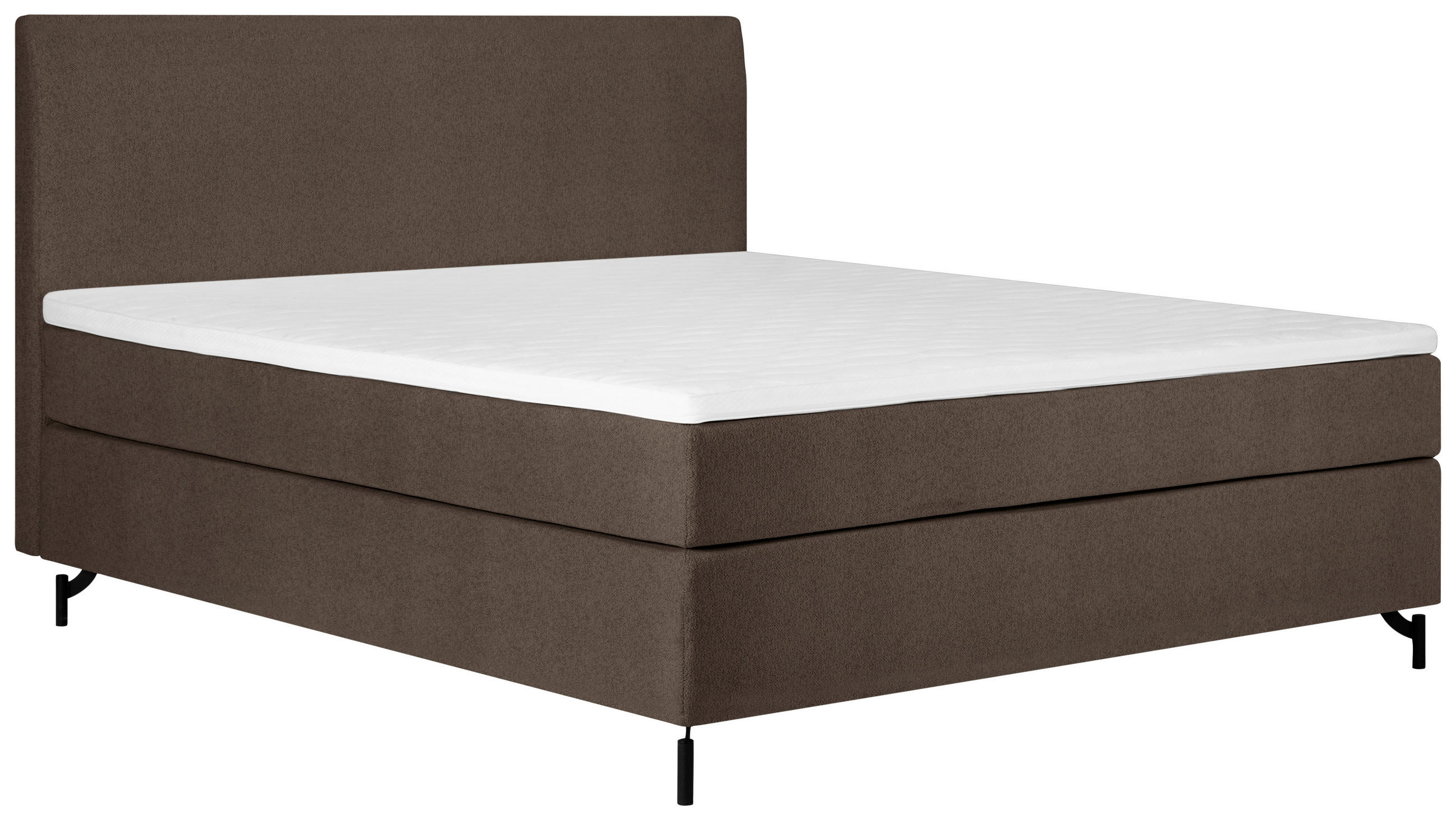 BOXSPRING-ÁGY 160/200 cm  barna  - barna/fekete, Modern, textil (160/200cm) - MID.YOU