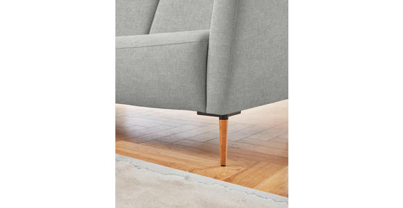 ECKSOFA  in Flachgewebe Grauweiß  189/236 cm  - Eichefarben/Grauweiß, Design, Holz/Textil (189/236cm) - Valnatura