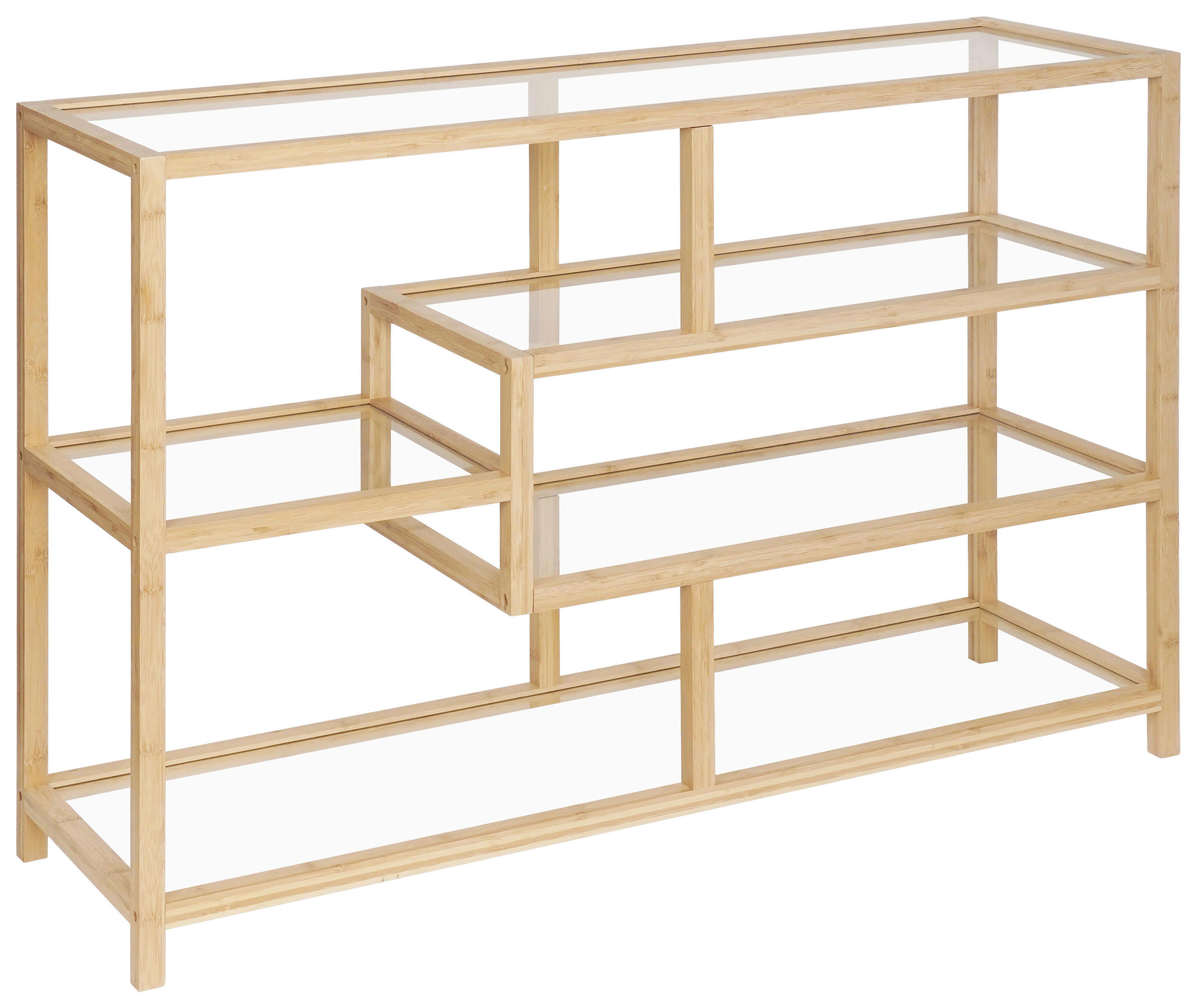 HYLLA i 114/79/34 cm naturfärgad  - naturfärgad, Basics, glas/trä (114/79/34cm) - Xora