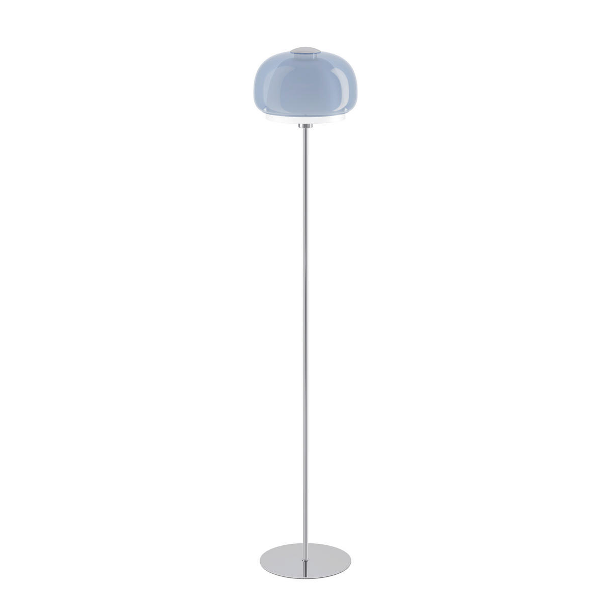 STEHLEUCHTE 22/160 cm  - Blau/Weiß, Design, Glas/Metall (22/160cm)