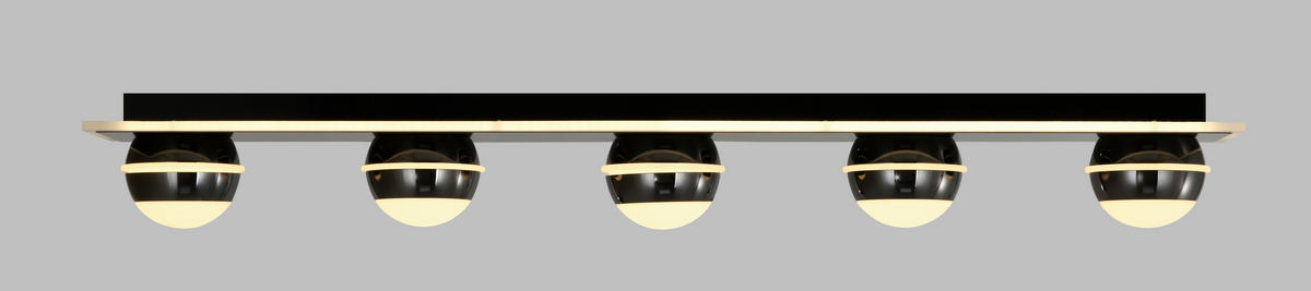 LED-DECKENLEUCHTE Biarritz 40/40/14 cm  - Schwarzchrom, Design, Kunststoff/Metall (40/40/14cm)
