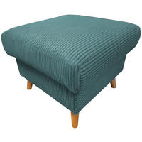 HOCKER VALENTINA Cord Petrol  - Petrol/Naturfarben, Design, Holz/Textil (61/43/61cm) - P & B