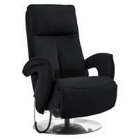 RELAXSESSEL in Leder Anthrazit  - Chromfarben/Anthrazit, Design, Leder/Metall (77/110/87cm) - Valdera