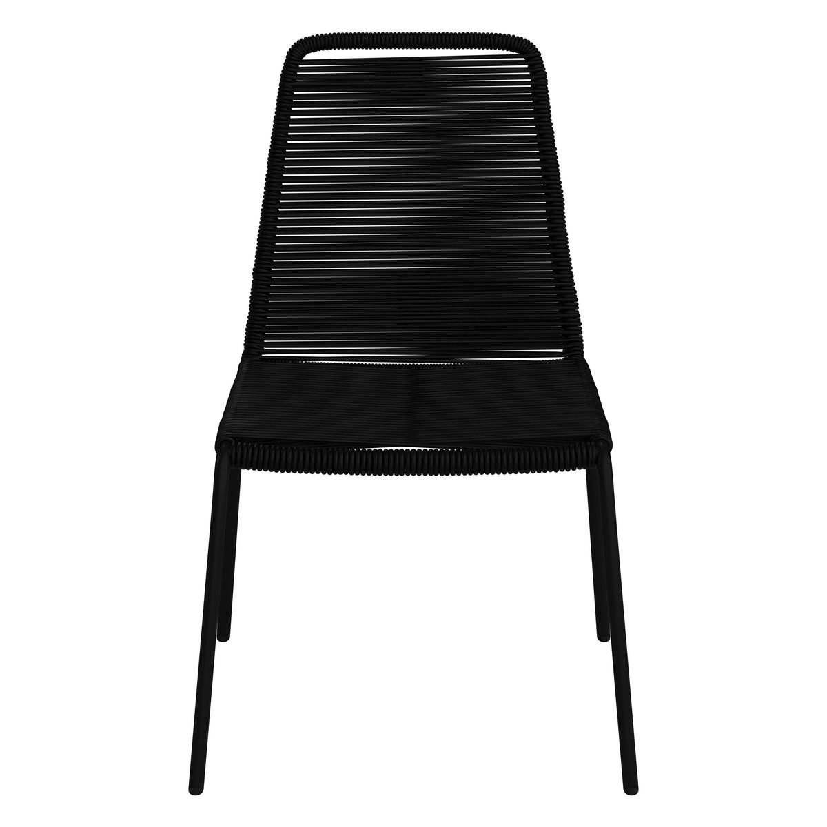 GARTENSTUHL Metall, Kunststoff Schwarz  - Schwarz, Lifestyle, Kunststoff/Metall (61/84,5/57,5cm) - Ambia Garden